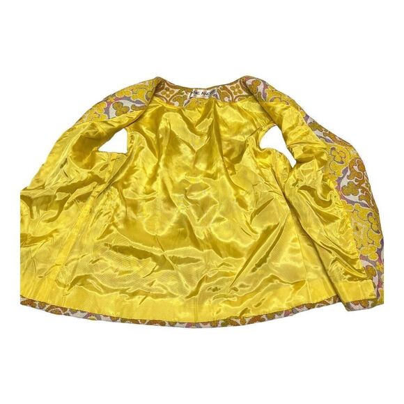 VTG Jane Andre “M”‎ Yellow Art To Wear Vest Abstract Jacquard Cottagecore READ - Picture 9 of 14